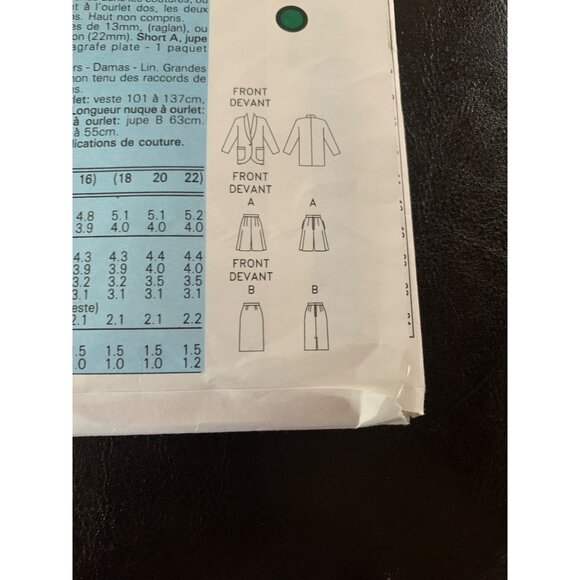 Vogue Misses Top Jacket Shorts Skirt Sewing Pattern 7481 Sz 6 - 10 - Uncut - Picture 7 of 9